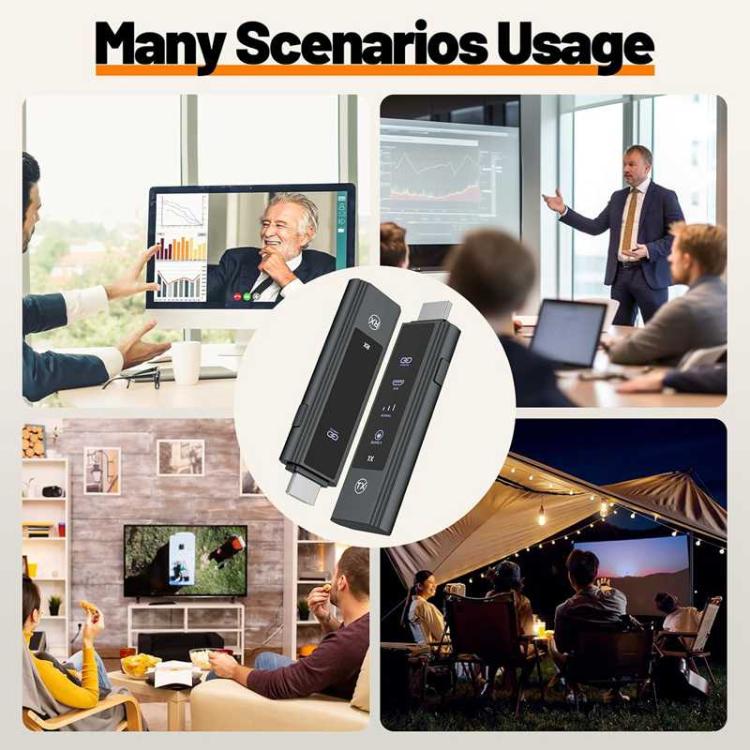Trådlöst HDMI-kit / HDMI extender / HDMI-sändare med 4K-ingång och 1080p-utgång