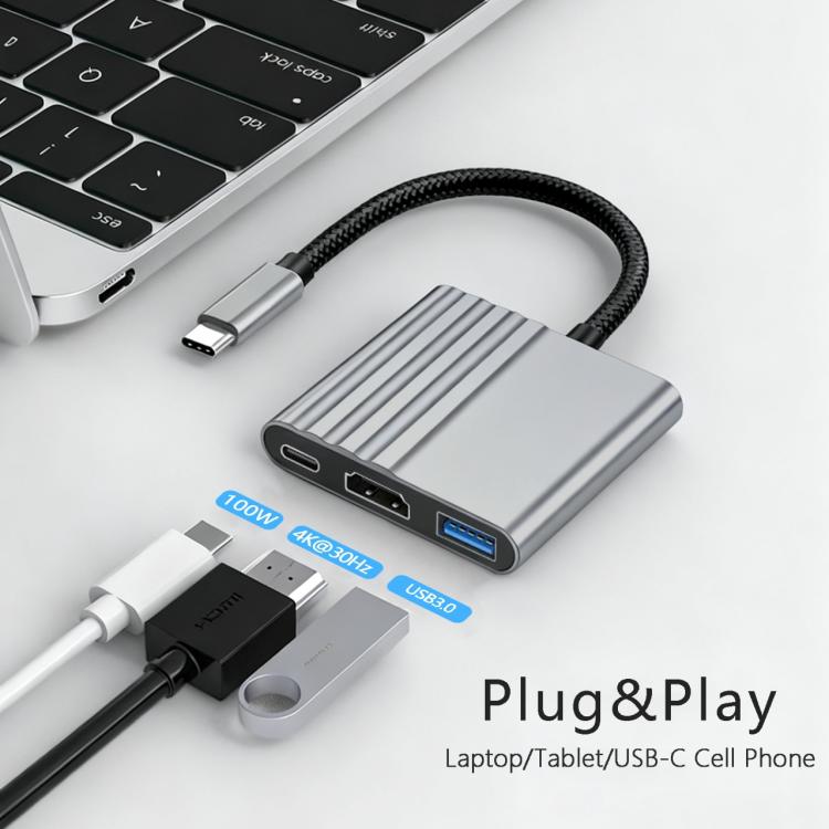 3i1 USB-C-adapter för laddning och bildöverföring