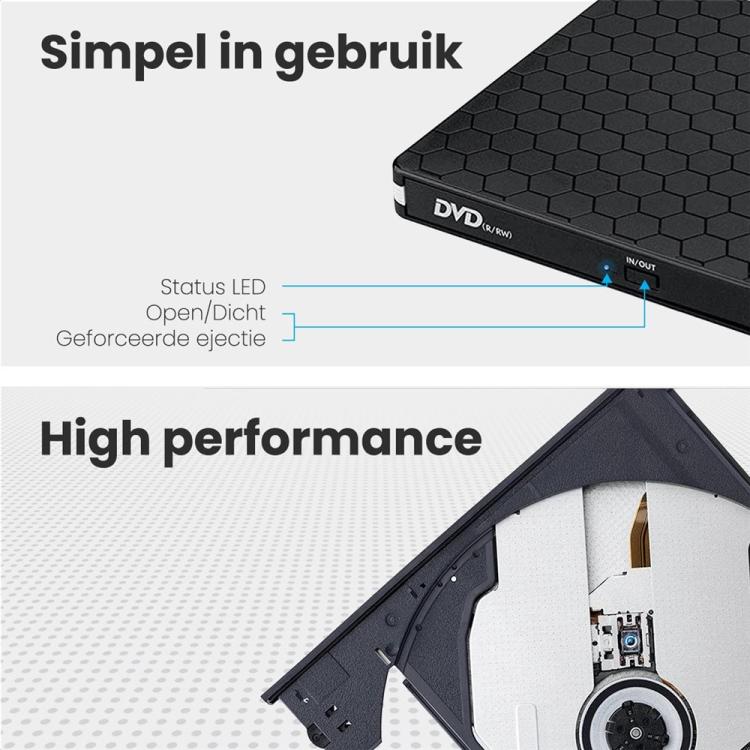 Extern DVD/CD-brännare med USB 3.0 och USB-C