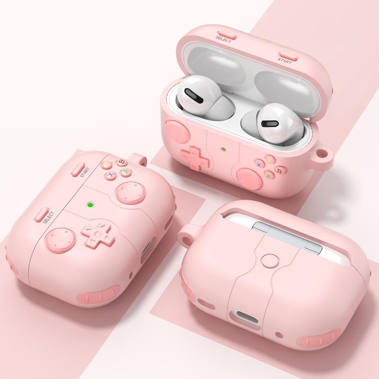 Silikonfodral i spelkontroll-design till AirPods Pro 2  – Rosa
