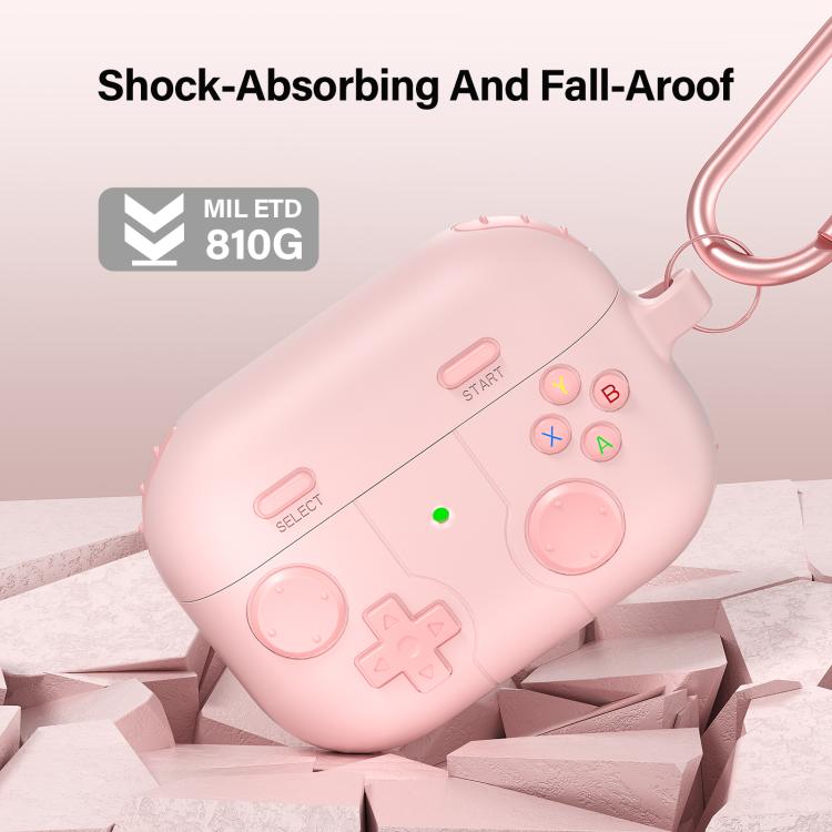 Silikonfodral i spelkontroll-design till AirPods Pro – Rosa