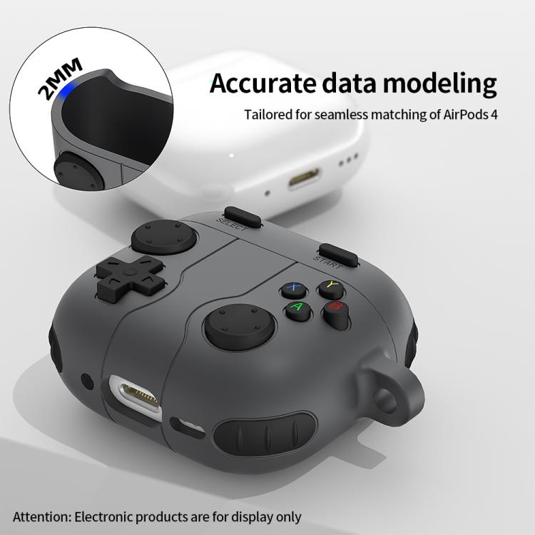 Silikonfodral i spelkontroll-design till AirPods 4 - Grå