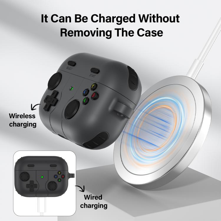 Silikonfodral i spelkontroll-design till AirPods Pro 2 – Grå