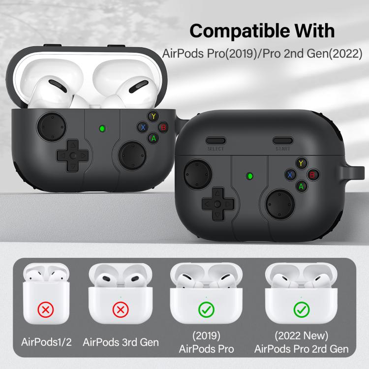 Silikonfodral i spelkontroll-design till AirPods Pro 2 – Grå