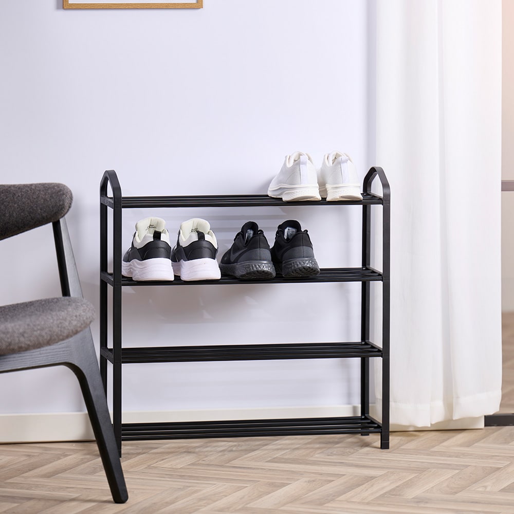 Day Skohylla i stål med 4 hyllor - Svart