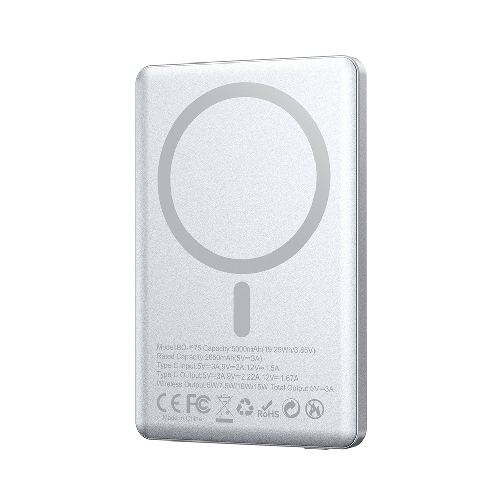 BWOO powerbank 10 000 mAh med trådlös laddning och PD 20 W