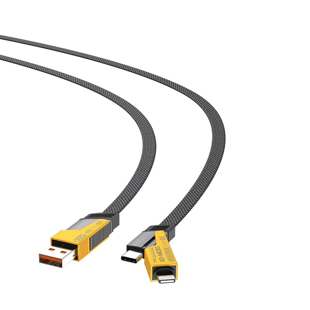 XO 4-i-1 laddkabel 60W USB-C/USB-A till Lightning & USB-C