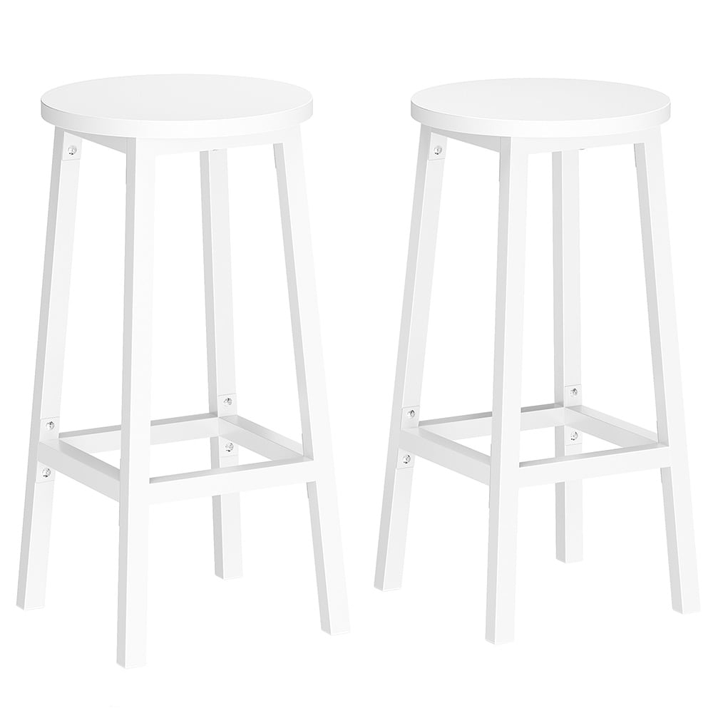 Barpall med metallram och fotstöd 2-pack - Vit