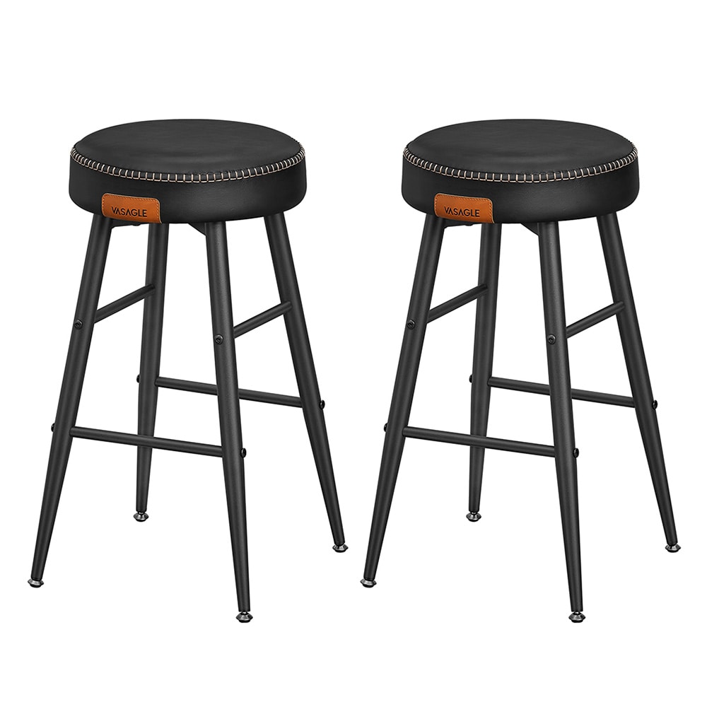 Barpallar med konstlädersits 2-pack Svart