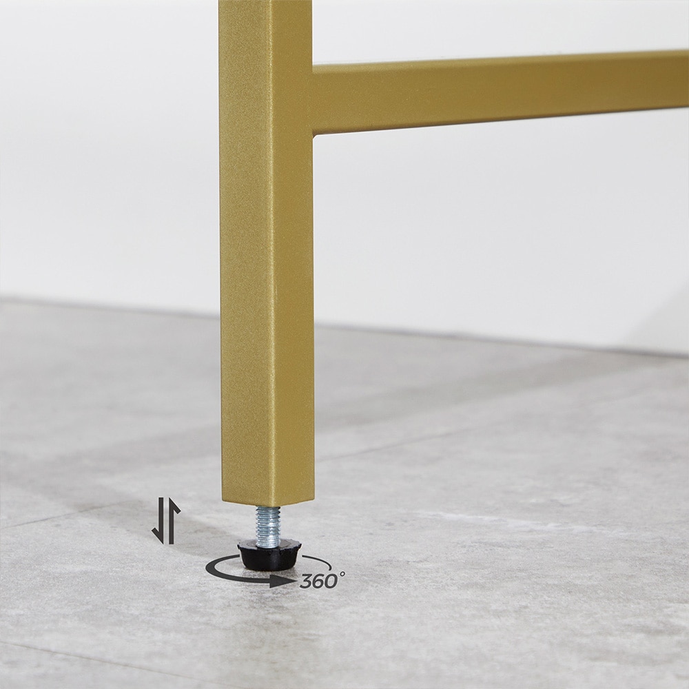 Konsolbord med glasskiva och stålram 100cm - Guld