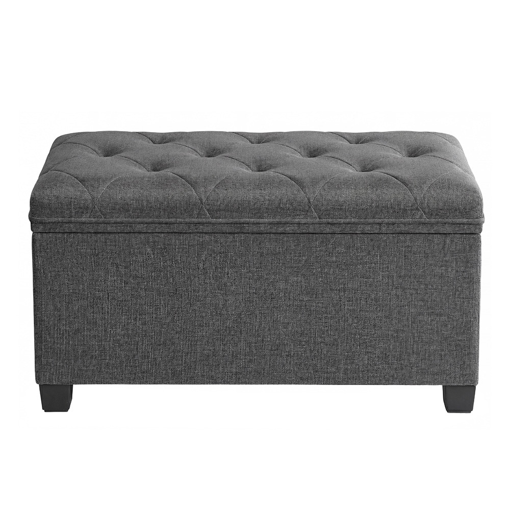 Mjuk Förvaringsbänk med sittdyna 76x40x40cm - Grå