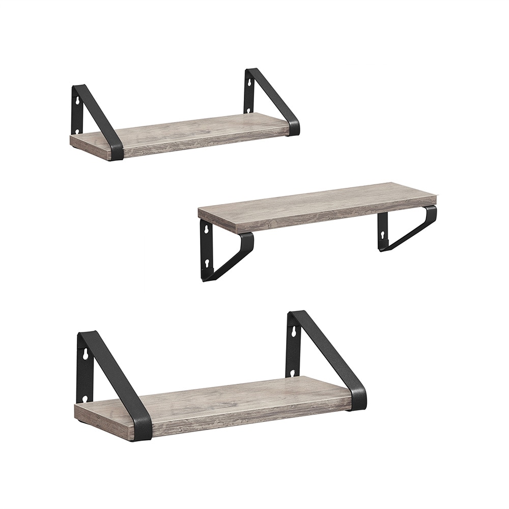 Vändbar vägghylla 40cm 3-pack Grå/Svart
