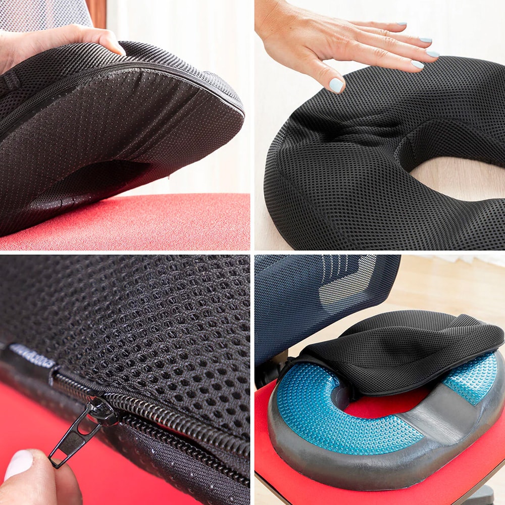 Ortopedisk sittkudde med gel och bambukol