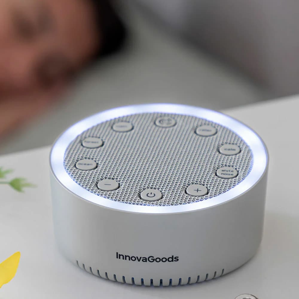 White Noise Machine med 6 forskjellige lyder og 2 lysmoduser
