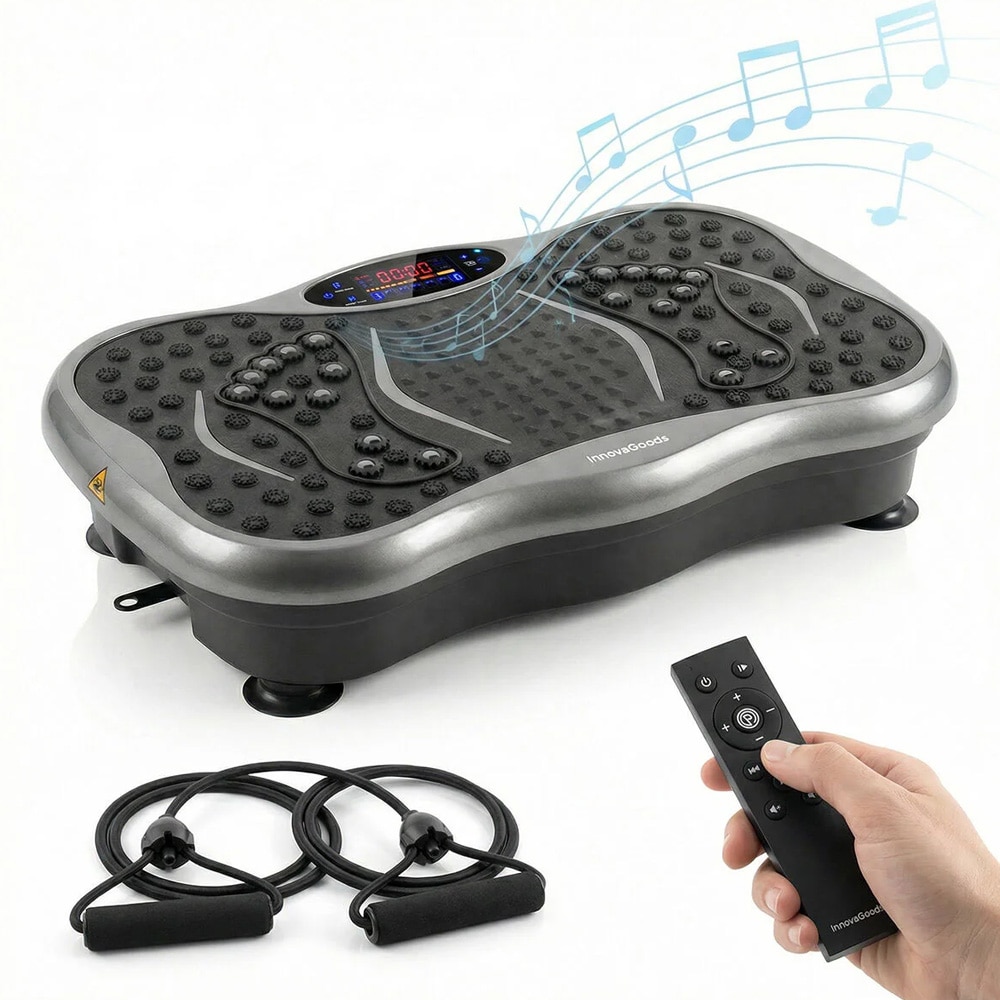 Vibrationsplatta för träning och muskelstimulering med tillbehör / Vibrationsplattform / Träningsplatta
