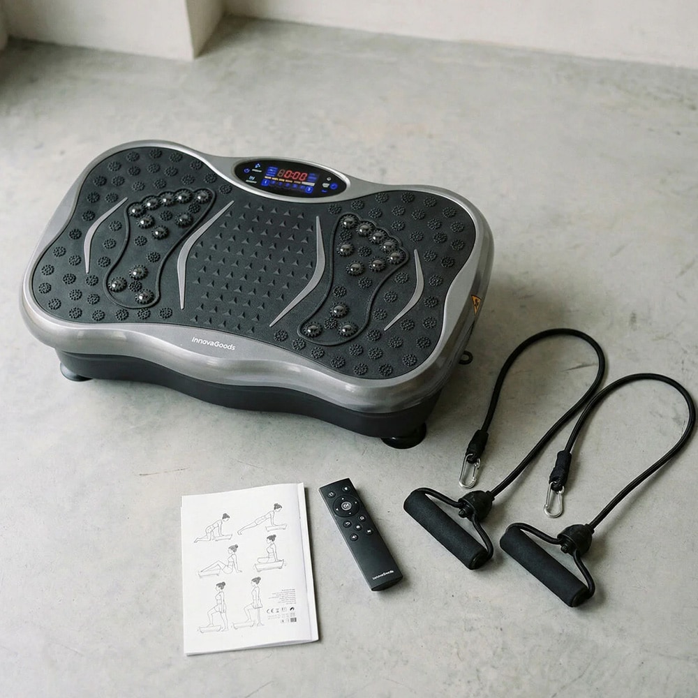 Vibrationsplatta för träning och muskelstimulering med tillbehör / Vibrationsplattform / Träningsplatta