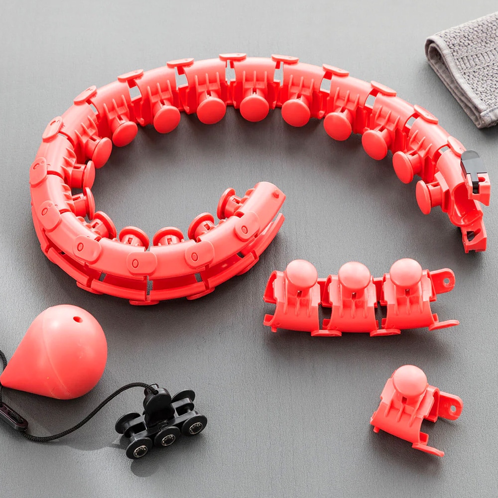 Justerbar smart fitness hoop med vikt och massagefunktion