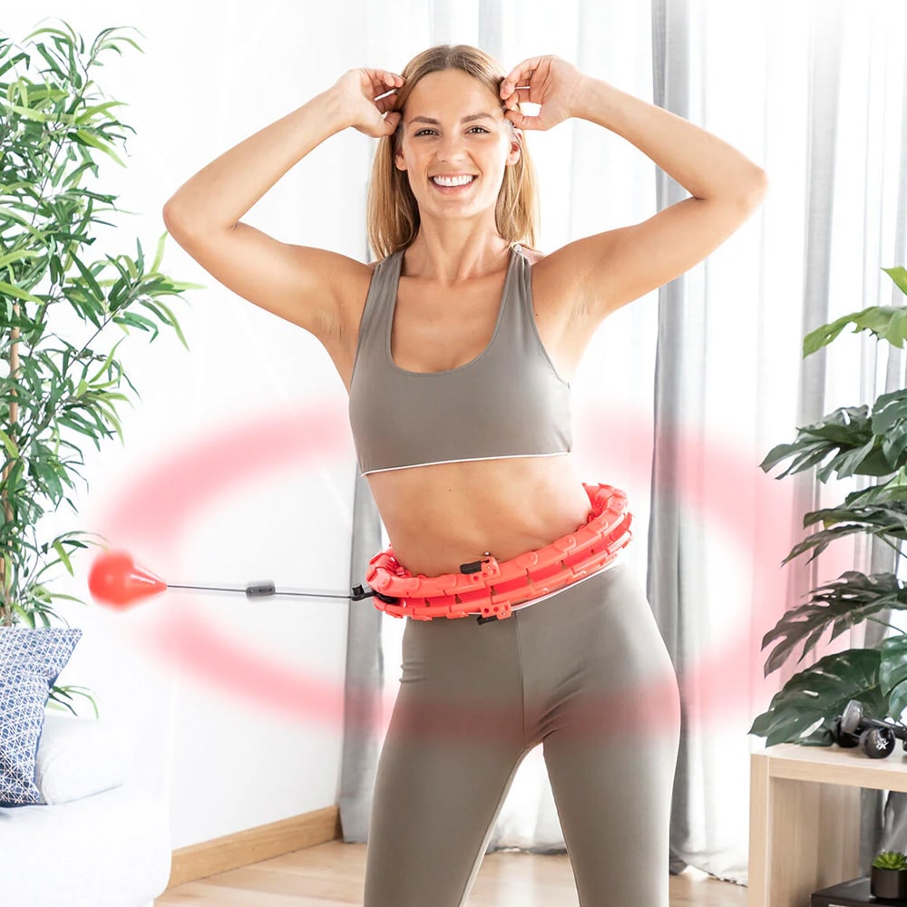 Justerbar smart fitness hoop med vikt och massagefunktion