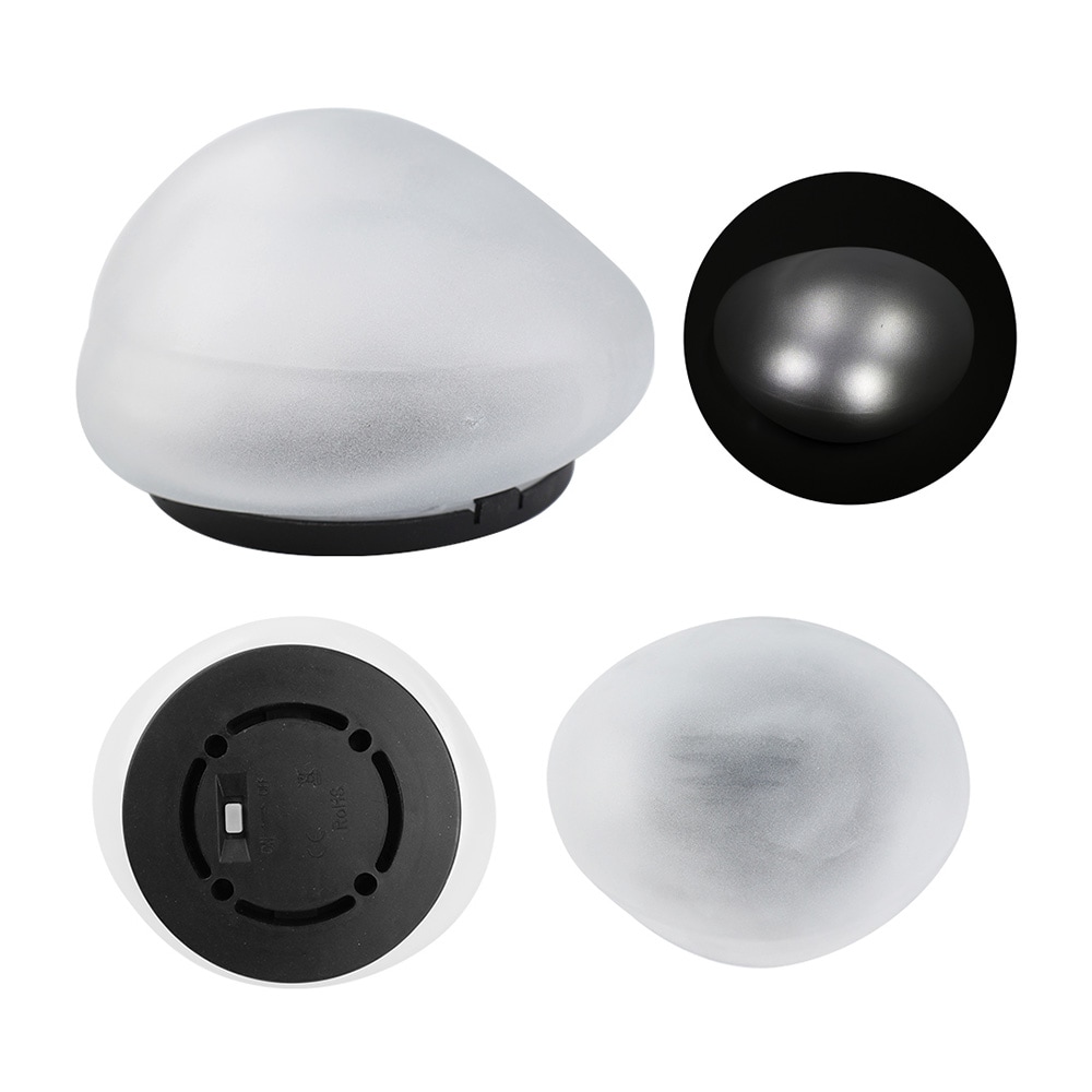 LED-solcellslampa sten kallvit / solcellsbelysning för trädgård / dekorativ utomhuslampa IP65