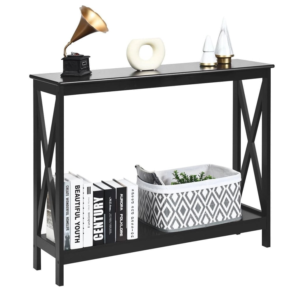 Konsolbord med underhylla 100cm - Svart