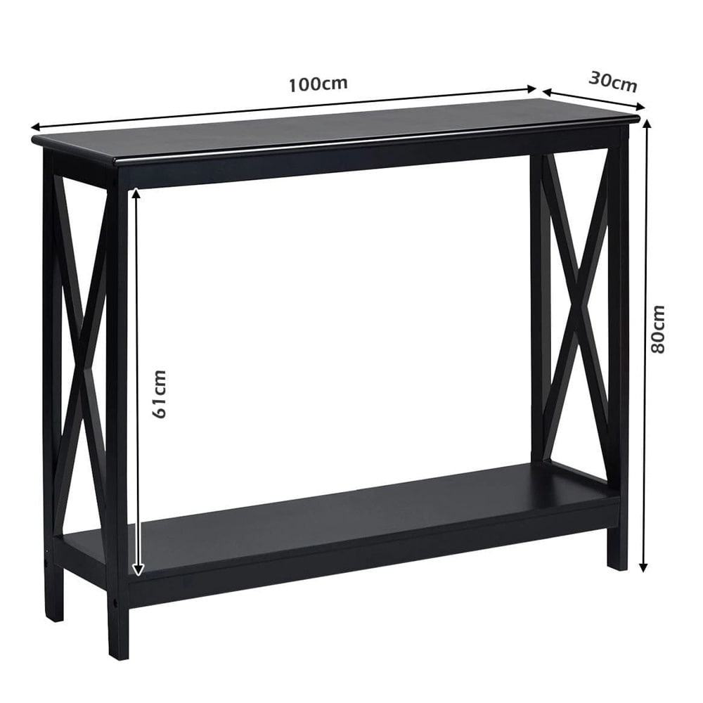 Konsolbord med underhylla 100cm - Svart