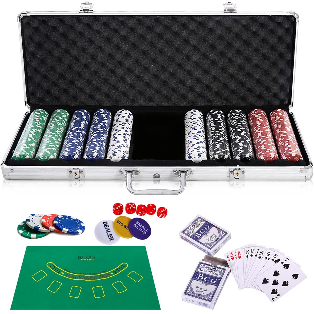 Pokerset - Väska, marker och blackjack-duk