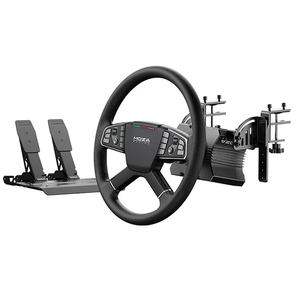 Moza RacingTruck Driving Simulator Set med 400 mm ratt, force feedback och snabbkoppling till PC