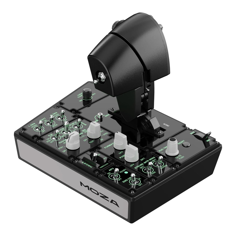 Moza MTP Throttle Panel för flygsimulering med vibrationsfeedback och 27 reglage
