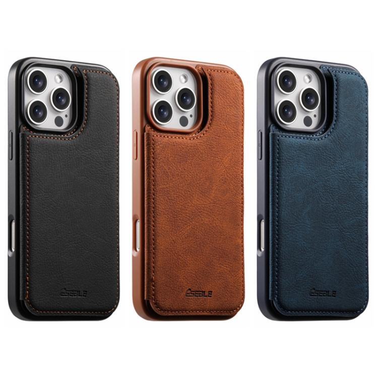 Bagcover i kunstlæder med kortholder til iPhone 15 Pro Max - Svart