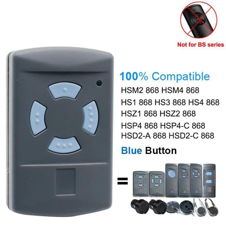 Fjärrkontroll med 4 knappar till Hörmann HSM2 / HSM4 Garageport - 868 MHz