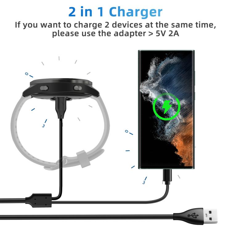 Ladekabel for Garmin Fenix 8 med USB-C 1,2 m - Svart