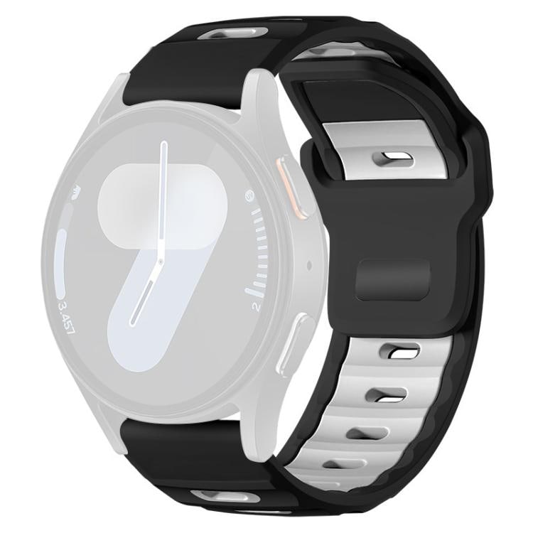 Silikonarmband till Samsung Galaxy Watch7 / FE / 6 / 5 / 4 – Svart/Vit