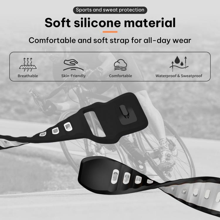 Silikonarmband till Samsung Galaxy Watch7 / FE / 6 / 5 / 4 – Svart/Vit