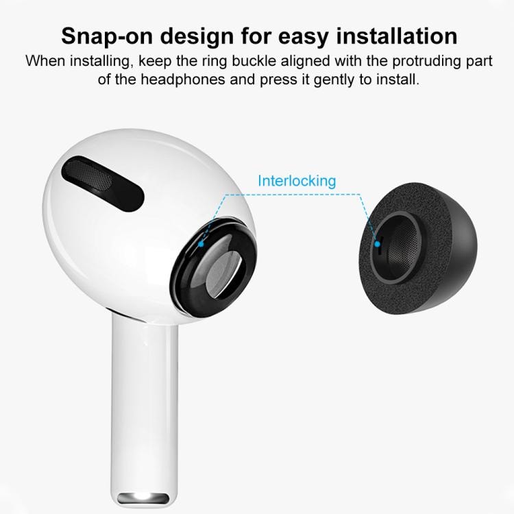 Öronkuddar i memory foam till AirPods Pro 3 Strl: S/M/L - Svart
