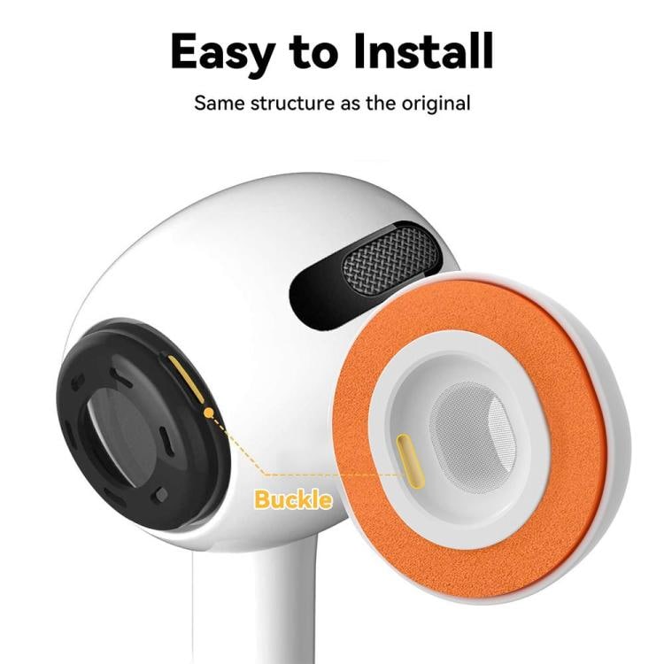 Silikonkuddar till AirPods Pro 1/2 Strl: XS/S/M/L - Vit/Orange