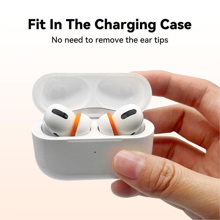 Silikonkuddar till AirPods Pro 1/2 Strl: XS/S/M/L - Vit/Orange