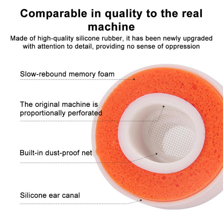 Silikonkuddar till AirPods Pro 3 Strl XS/S/M/L - Vit/Orange