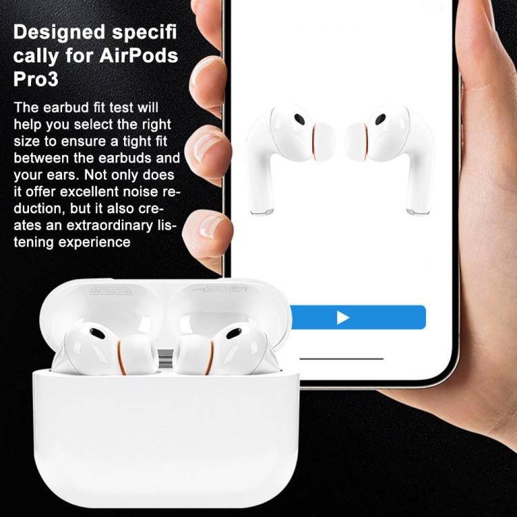 Silikonkuddar till AirPods Pro 3 Strl XS/S/M/L - Vit/Orange
