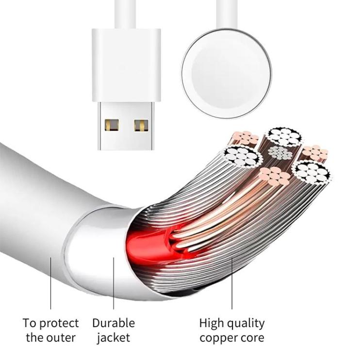 Laddställ med USB-kabel till Apple Watch i aluminiumlegering - Vit