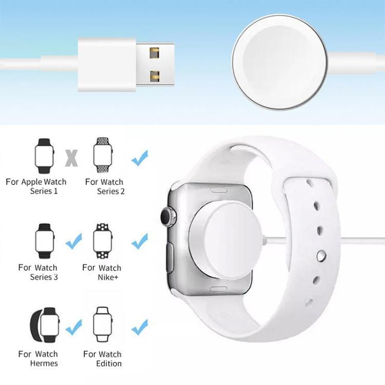 Laddställ med USB-kabel till Apple Watch i aluminiumlegering - Vit