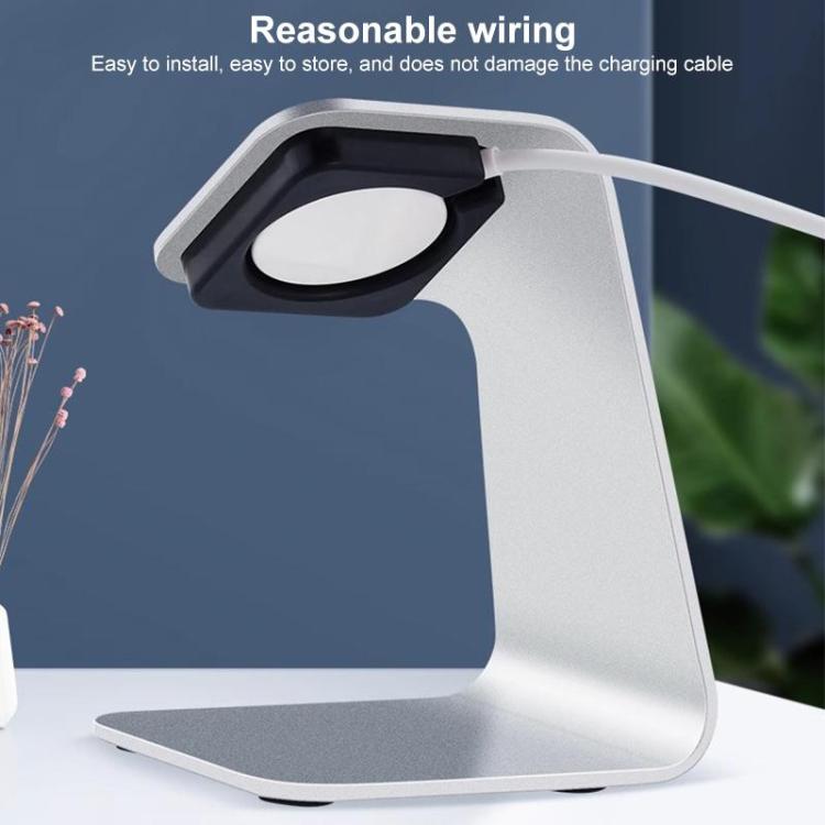Laddställ med USB-kabel till Apple Watch i aluminiumlegering - Vit