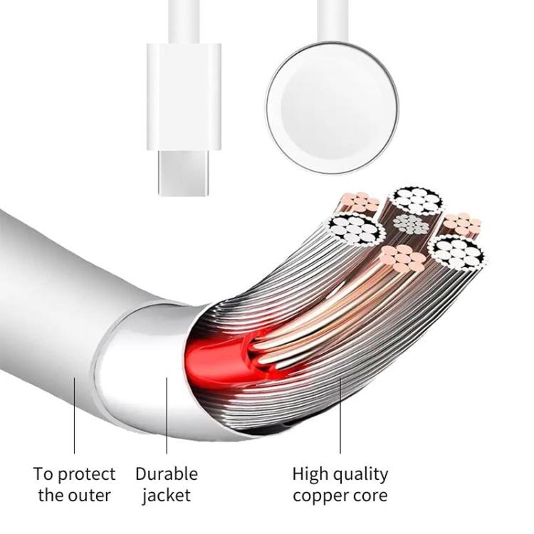Laddställ med USB-C-kabel till Apple Watch i aluminiumlegering - Vit
