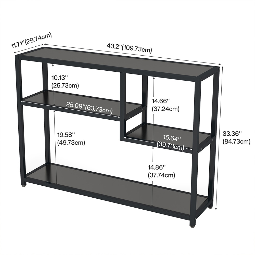 Konsolbord / avlastningsbord / sidobord med hyllor i industriell design