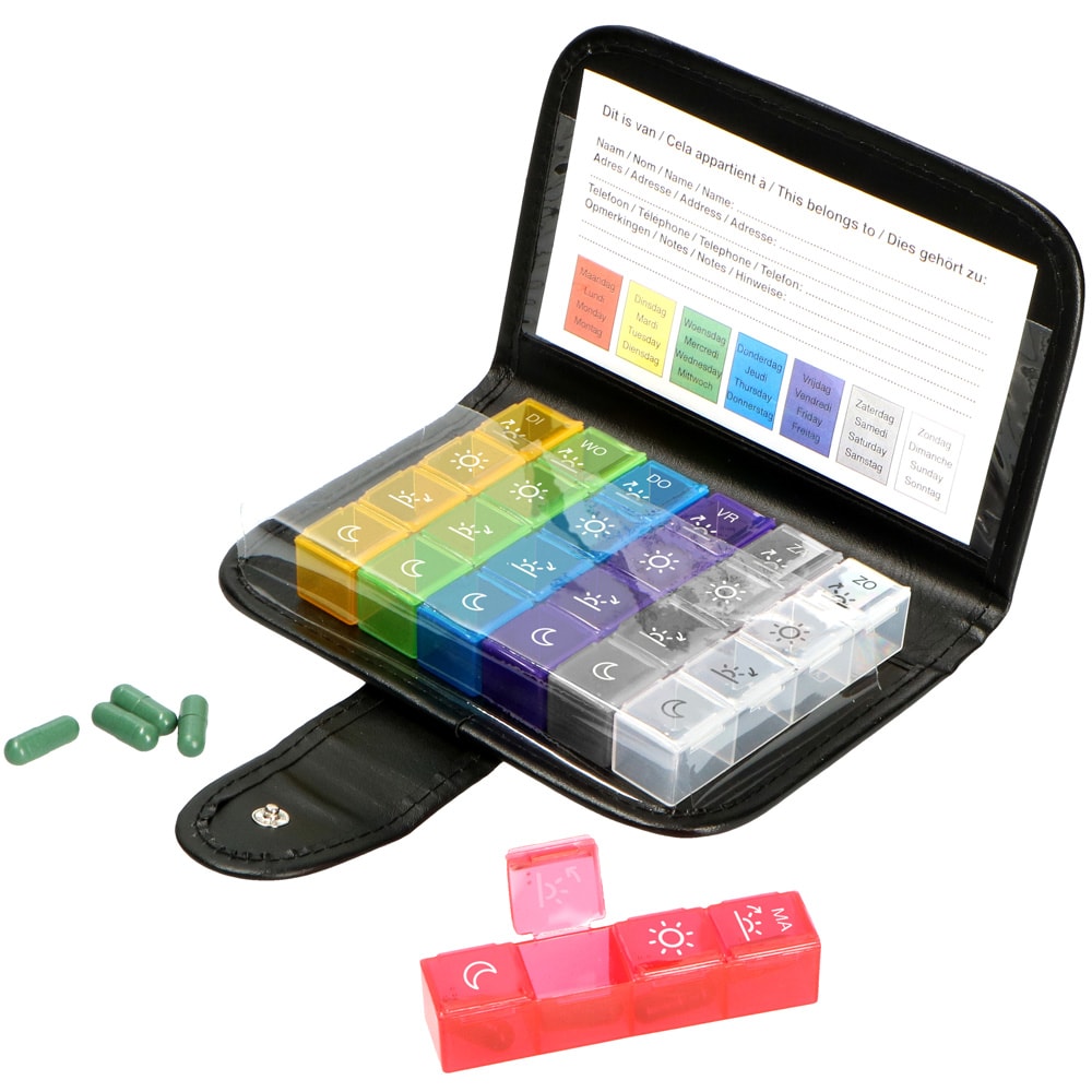 Fysic Veckopillerask med 7 dagsfack och 4 doseringsfack per dag