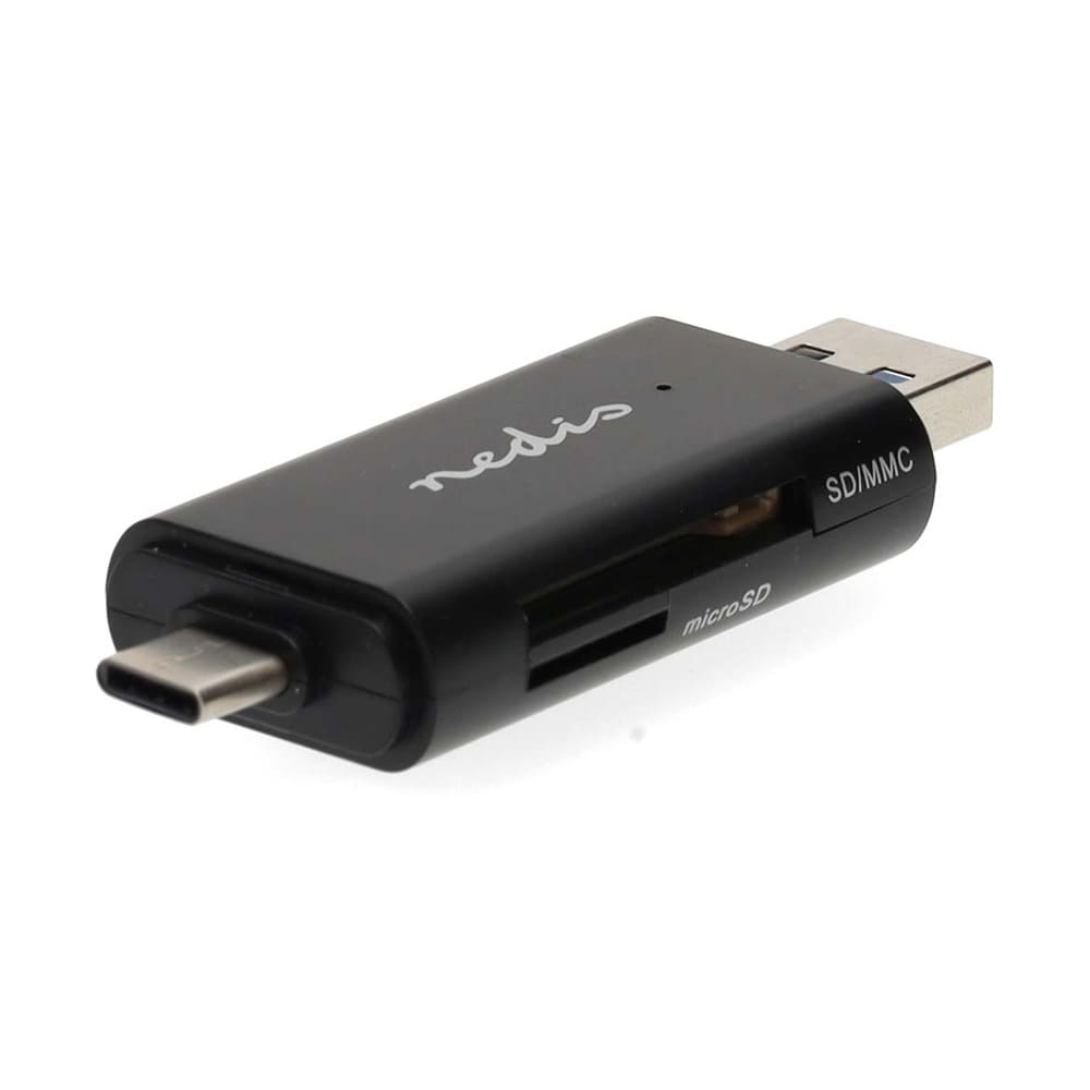 Nedis USB 3.2 Gen1 kortläsare med USB-C och USB-A för SD och microSD