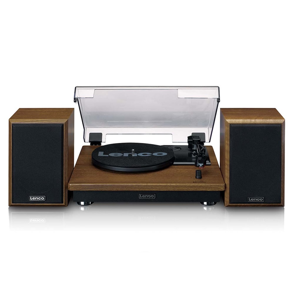 Lenco LS-100 Skivspelare Bluetooth och två externa högtalare – Ek