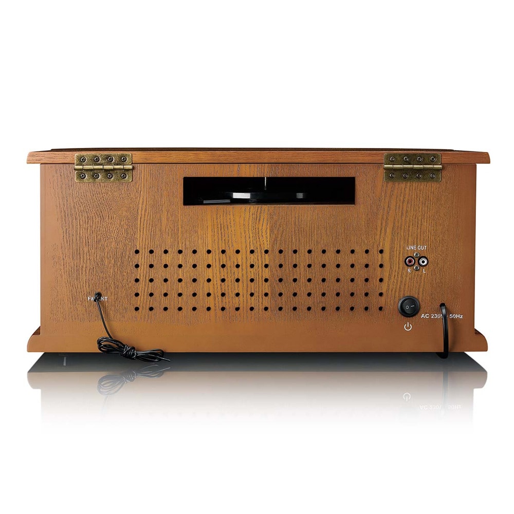 Lenco TCD-2551WD retro skivspelare i trä med Bluetooth, CD och kassett