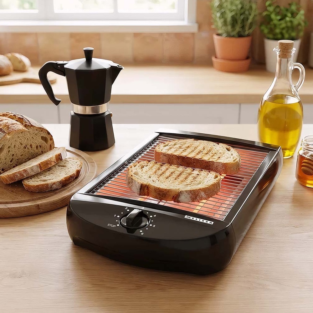 Melissa 600 W platt brödrost med kvartsvärme och timer
