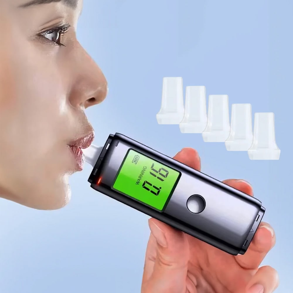 Alkoholmätare med halvledarsensor 0,00–4,00 ‰ och LCD-display