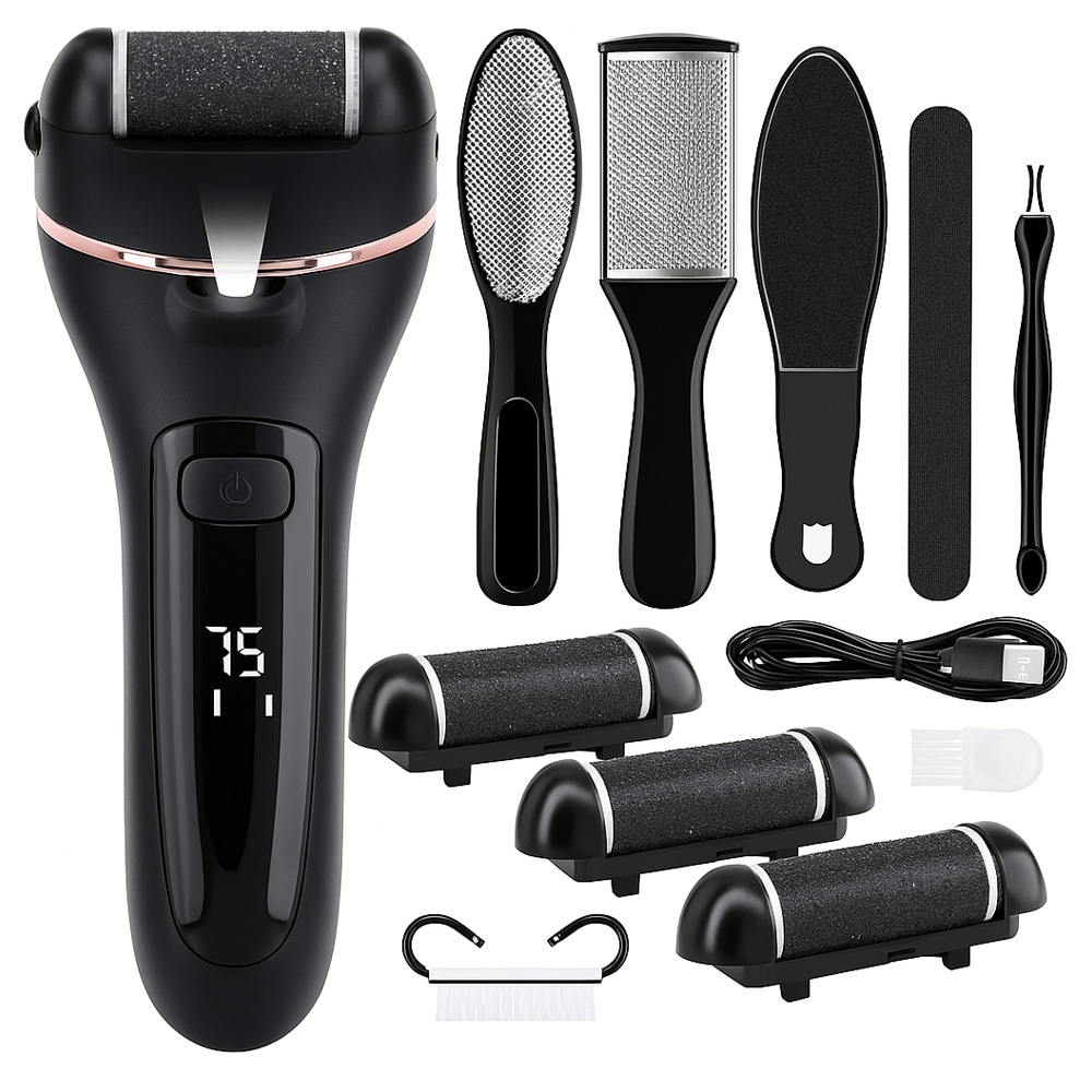 Elektrisk fotfil – sladdlös hälfil med 6 utbytbara rullar